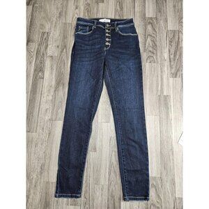 KanCan Jeans Womens 7 / 27 Blue High Rise Skinny Stretch Button Fly Dark Denim